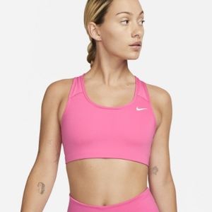 Nike swoosh pink medium support non-padded sports bra size M